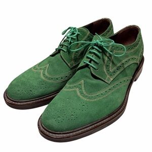 Donald J Pliner Men's Habik 23 Green Suede Wingtip Dress Shoes Size 10.5